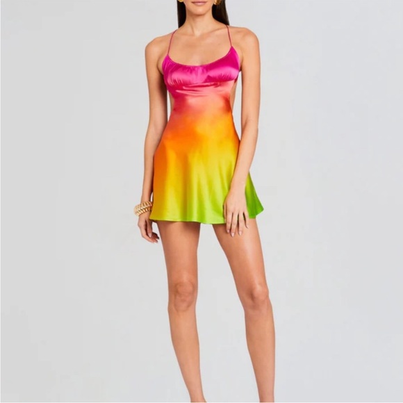 Retrofete Pink and Orange Gradient Mini Dress - Picture 5 of 16